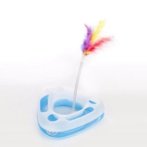 JUGUETE PARA GATO INTERACTIVO TRIANGULO RASH ON CON PLUMA